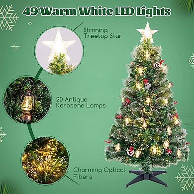 Costway Christmas Tree Artificial Xmas Tree with 8 Lighting Modes Warm LED Lights