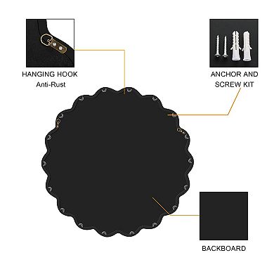 31 x 31 inch Solid Wavy Mirror, Black