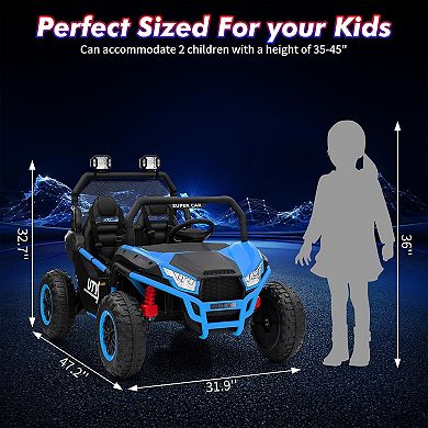 24V Kids Electric 2-Seater UTV Off-Road Car with Dual 200W Motor,Parental Remote Control for Ages 3+