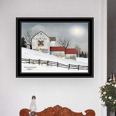 LOVMOR Decor 4U Christmas Star Quilt Block Barn Framed Wall Art Billy Jacobs