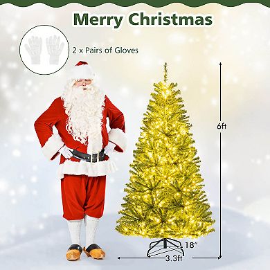 Costway Artificial Christmas Tree Warm White LED Light