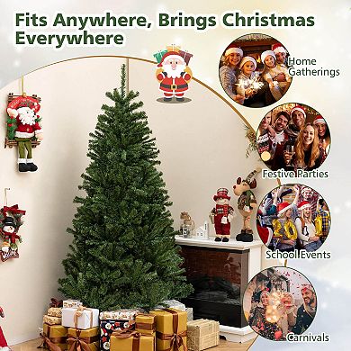 Costway Artificial Christmas Tree Warm White LED Light