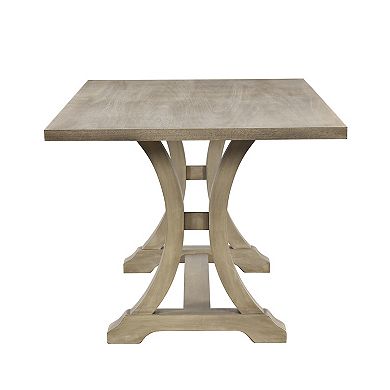 Whisen 6-Piece Farmhouse Dining Table Set with 4 Upholstered Chairs and Bench for Dining Room