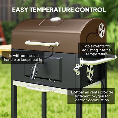Outsunny Charcoal BBQ Grill, Outdoor Portable Grill