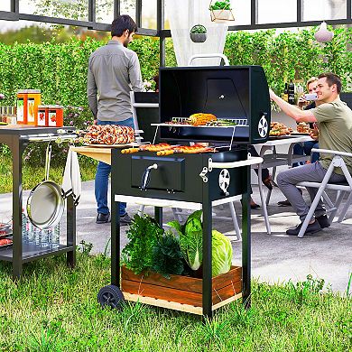 Outsunny Charcoal BBQ Grill, Outdoor Portable Grill