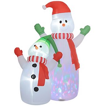 LOVMOR Outsunny 8ft Giant Christmas Inflatable Snowman Rotating LED Decor