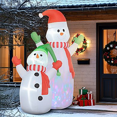 LOVMOR Outsunny 8ft Giant Christmas Inflatable Snowman Rotating LED Decor