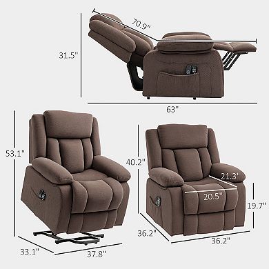 HOMCOM Power Lift Recliner Chair with Massage and Heat, for Elderly