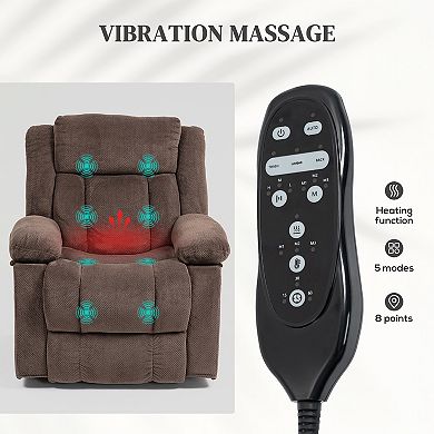 HOMCOM Power Lift Recliner Chair with Massage and Heat, for Elderly