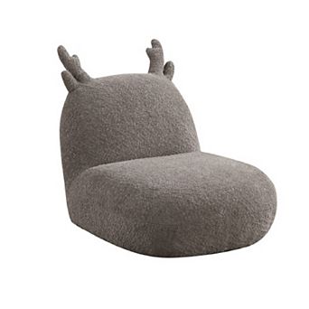Wesie Deer Shaped Kids Chair, Sculpted Ear and Antlers, Chenille