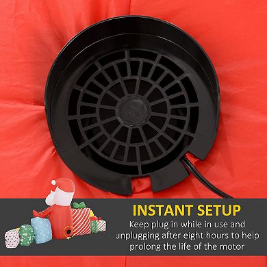 LOVMOR Outsunny 4ft Christmas Inflatable Santa Gift Boxes White LED Decor