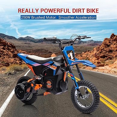 24V Electric Off-Road Motorcycle,250W Motor 13.6MPH Fast Speed Motocross