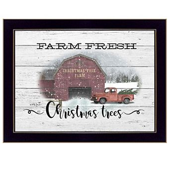 LOVMOR Farm Fresh Christmas Trees Billy Jacobs Ready to Hang Framed Print Black Frame