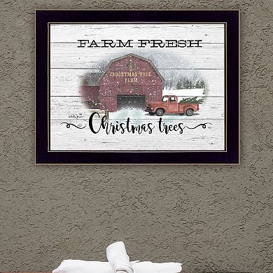 LOVMOR Farm Fresh Christmas Trees Billy Jacobs Ready to Hang Framed Print Black Frame