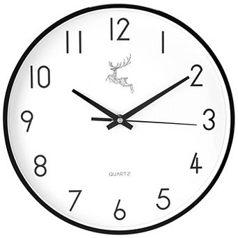 Wall Clock, Silent Non Ticking Battery Operated Modern Clocks for Office, Home 12"