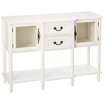 Kings Brand Furniture Modern Sideboard Buffet Cabinet, Console Sofa Table with Glass Doors