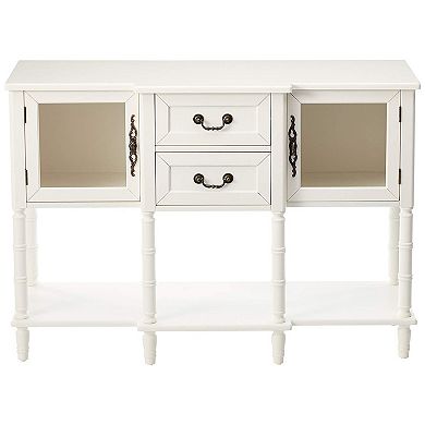 Kings Brand Furniture Modern Sideboard Buffet Cabinet, Console Sofa Table with Glass Doors
