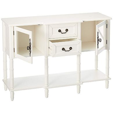 Kings Brand Furniture Modern Sideboard Buffet Cabinet, Console Sofa Table with Glass Doors
