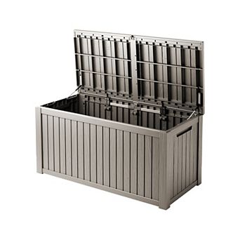 150 Gal. Outdoor Resin Waterproof Deck Box with Lockable Lid