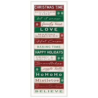 LOVMOR Decor 4U Christmas Time White Framed Wall Art Cindy Jacobs