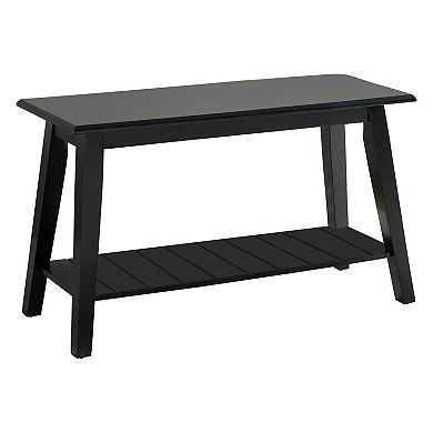 Wood Entryway Bench with Storage Shelf Modern Accent Seating for Hallway, Bedroom, Living Room