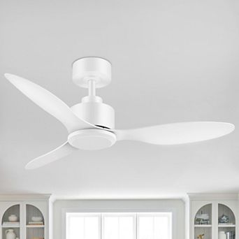 52 in fan, no light, DC motor, 5" downrod, 6-speed remote, reversible