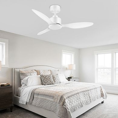 52-in fan, no light, DC motor, 5" downrod, 6-speed remote, reversible