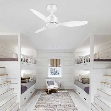 52-in fan, no light, DC motor, 5" downrod, 6-speed remote, reversible