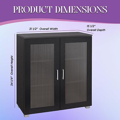 Kings Brand Furniture 2-Door Accent Storage Cabinet Sideboard Buffet Floor Storage Cupboard