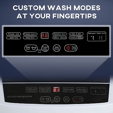 HOMCOM Portable Washing Machine with 1.3 Cu. Ft. Capacity, Compact Washer