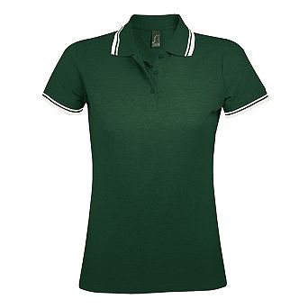 SOLS Womens/Ladies Pasadena Tipped Short Sleeve Pique Polo Shirt