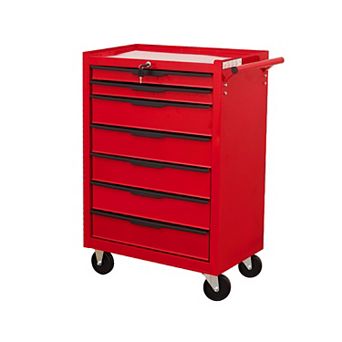Whisen Rolling Tool Chest Cabinet, Large Capacity Metal Tool Box with Wheels and Cylinder Locking