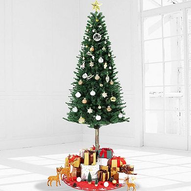 Pencil Christmas Tree Pre-lit Alpine Slim Holiday Decoration, Lighted Skinny Décor, With LED Lights
