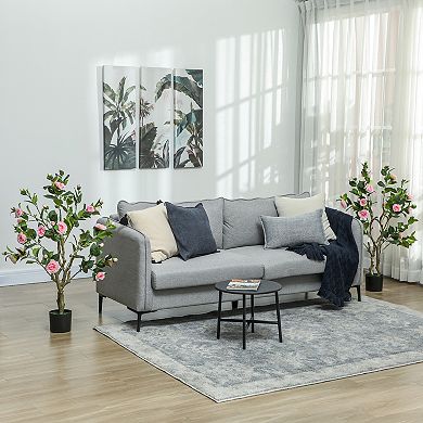 HOMCOM Set of 2 Decorative Artificial Plants, Fake Plants for Decor