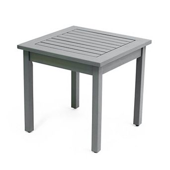 Archer 18.9" Modern Classic Square Slatted Solid Acacia Wood Indoor/Outdoor Adirondack Side Table
