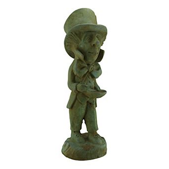 Mad Hatter Alice in Wonderland Verdigris Finish Cement Statue 19 in