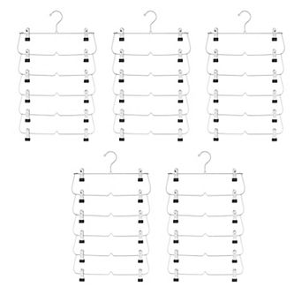 USTECH 6 tier Skirt Hangers with Clips, Space-Saving Closet Organizer (5 Pack)