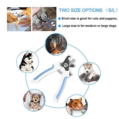 Dog & Cat Nail Clippers with Free File Stainless Steel Pet Trimmer for Small to Large Pets