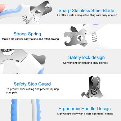Dog & Cat Nail Clippers with Free File Stainless Steel Pet Trimmer for Small to Large Pets