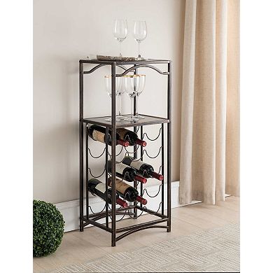 Kings Brand Furniture Metal 15 Bottle Wine Rack Storage Organizer