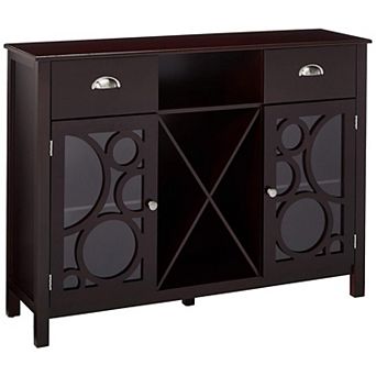 Kings Brand Furniture Jamestown Wood Buffet Server Storage Sideboard Wine Cabinet