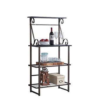 Kings Brand Furniture - Covington Metal Kitchen Shelves Baker’s Rack Microwave Stand