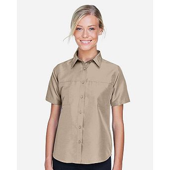 Harriton Women's Key West Short Sleeve Performance Staff Shirt
