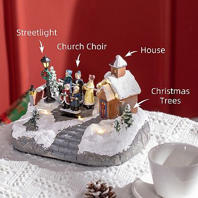 LOVMOR HOMCOM Christmas Village Choir Animated Winter Decor Battery Operated