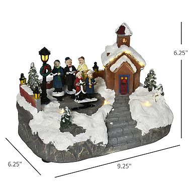 LOVMOR HOMCOM Christmas Village Choir Animated Winter Decor Battery Operated