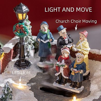 LOVMOR HOMCOM Christmas Village Choir Animated Winter Decor Battery Operated