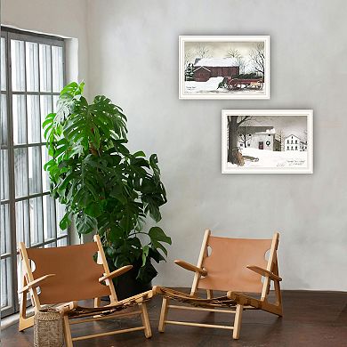 LOVMOR Decor 4U 2 Piece Christmas Time with Family White Framed Wall Art Billy Jacobs