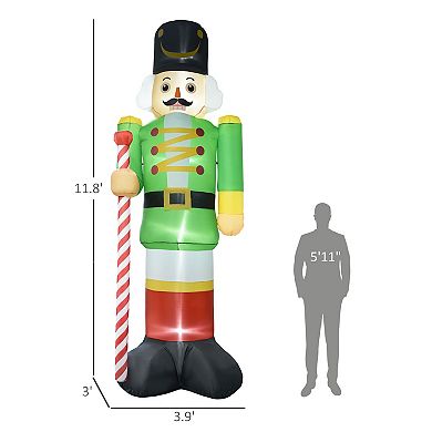Outsunny 11.8' Christmas Inflatables Walnut Soldier w/ LED Lights