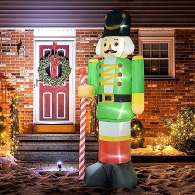 Outsunny 11.8' Christmas Inflatables Walnut Soldier w/ LED Lights