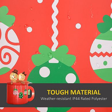 LOVMOR Outsunny 6ft Christmas Inflatable Couple Gingerbread Man Hot Cocoa Mug LED Decor